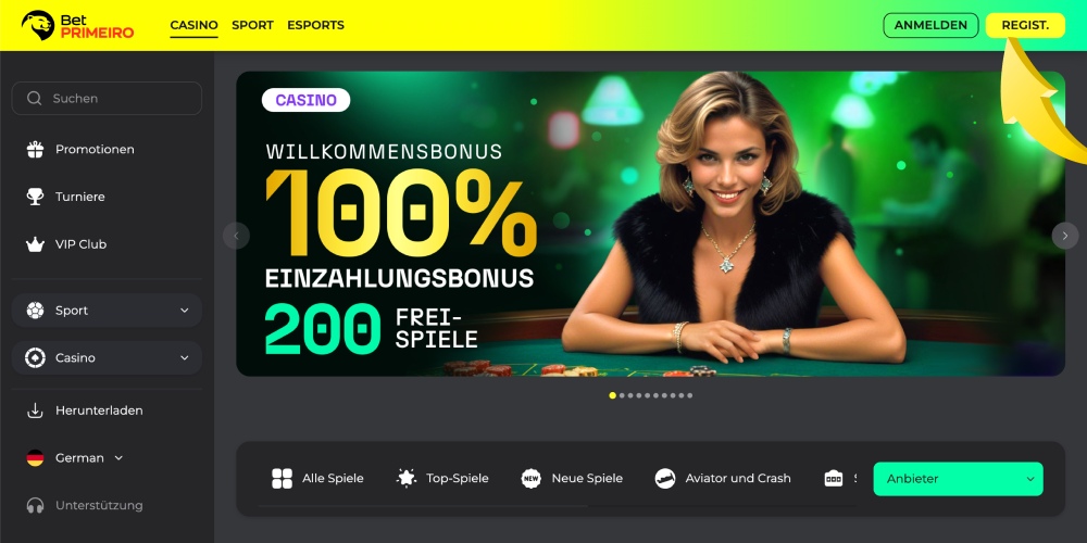 Klicken Sie auf das Anmeldeformular