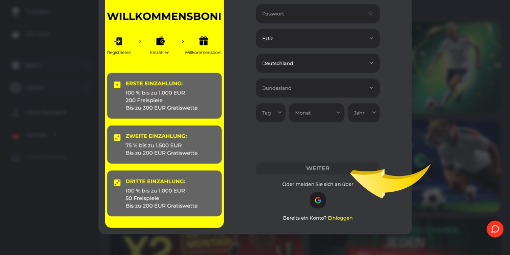 Anmeldung bestätigen